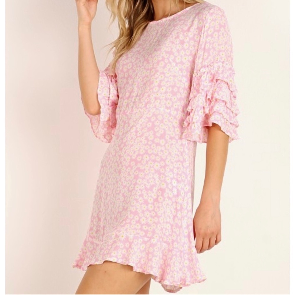 FAITHFULL THE BRAND Serafina Sunflower Mini Dress